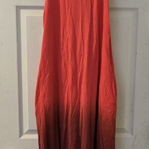 Time and Tru Coral-Red Ombre Maxi Skirt